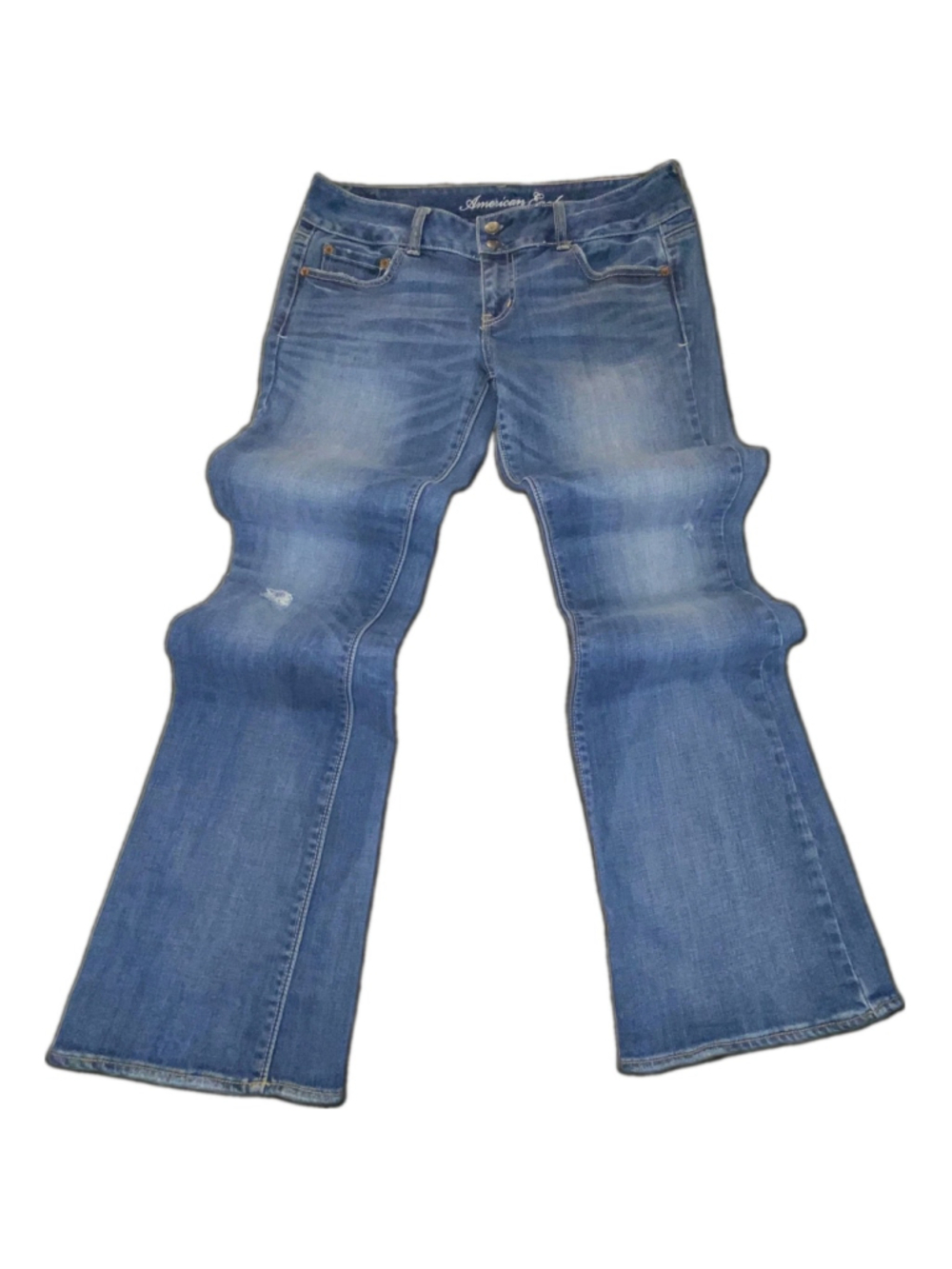 American Eagle Artist Flare Jeans Women's 8 Med Wash Stretch Denim Blue